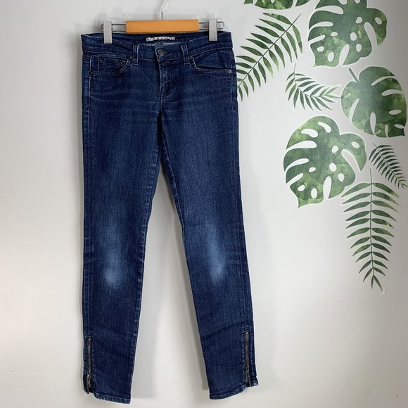 J BRAND Sz 26 Eclipse Skinny Jeans Ankle Zipper - Picture 1 of 6
